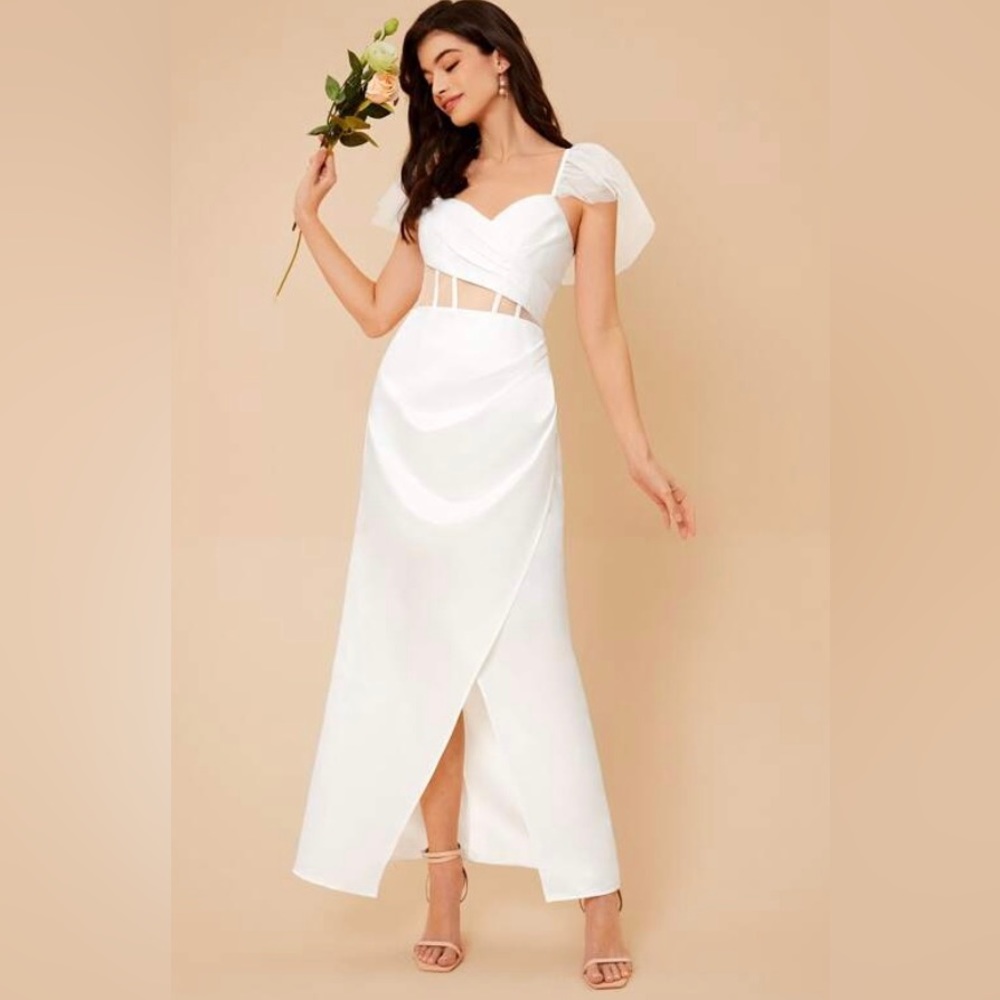 Mesh Ruffle Wedding Dress $26 XL - Picture 7 of 7